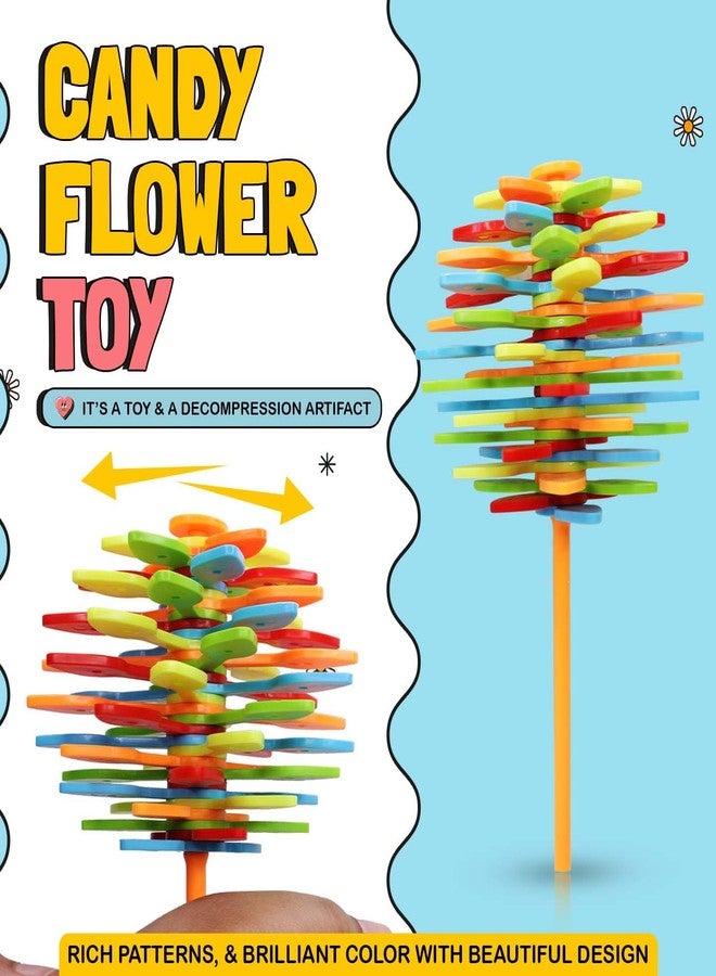 Confidence Candy Flower Toy for Kids Rotating and Twisting Fidgets Toys for Boys and Girls Playing Birthday Gift Item (Pack of 1) - Image 3